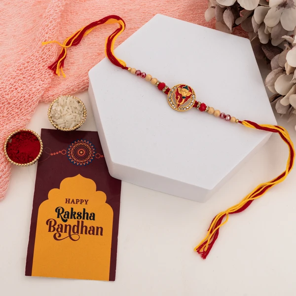 Premium AD Ganesha Rakhi for Rakhi Festival