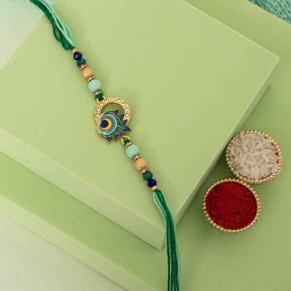 Premium Mor Pankh Rakhi with Sweet Gift Hamper