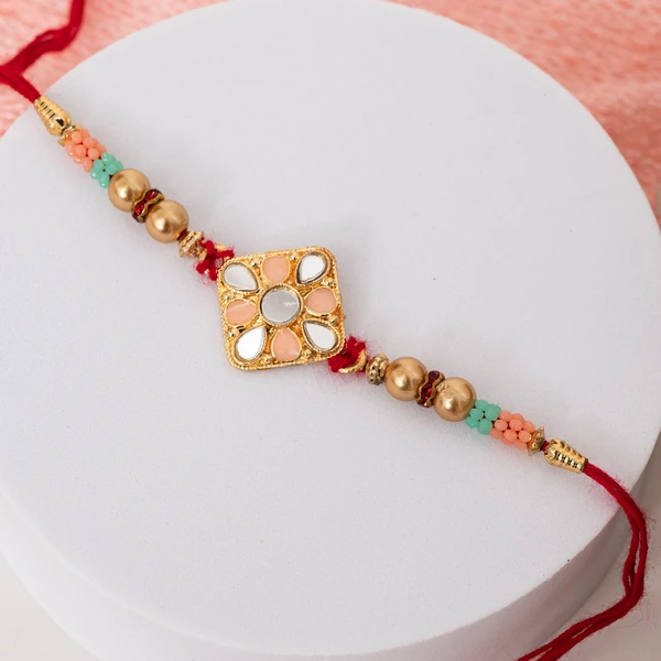 Premium Floral Stone Rakhi Gift Hamper
