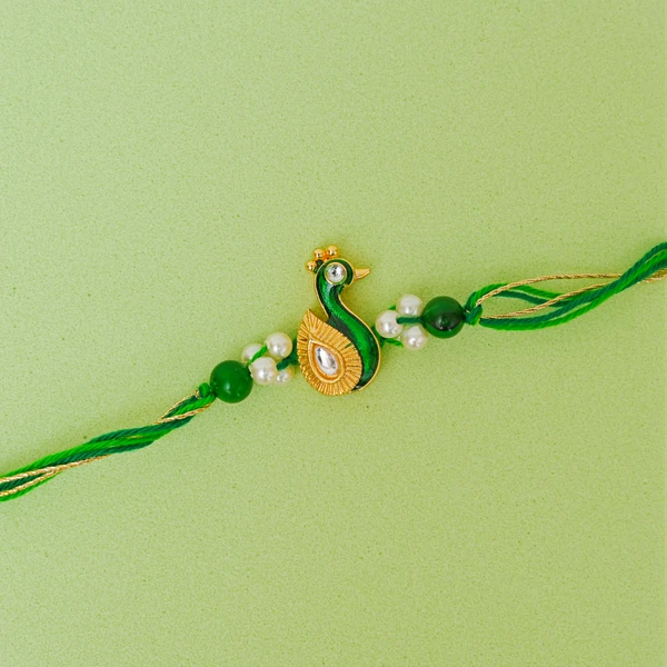 Traditional Meenakari Peacock Rakhi for Brother