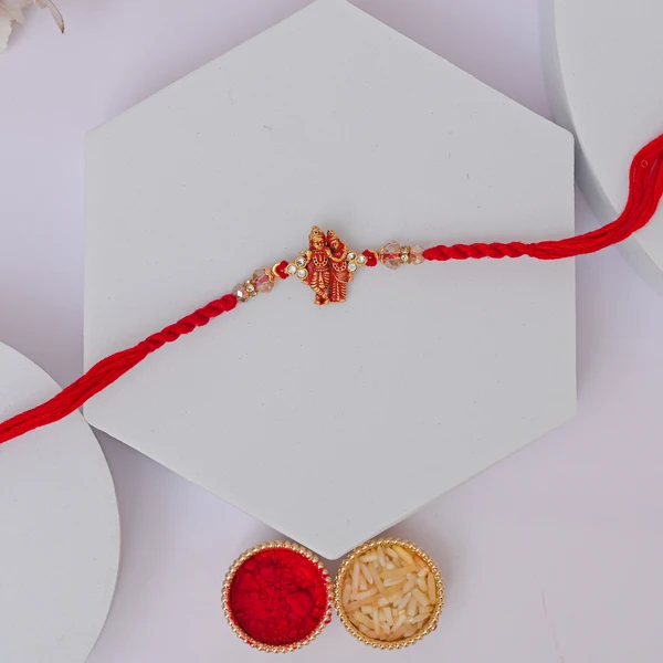 Radha Krishna Rakhi with Peda & Ferrero Rocher