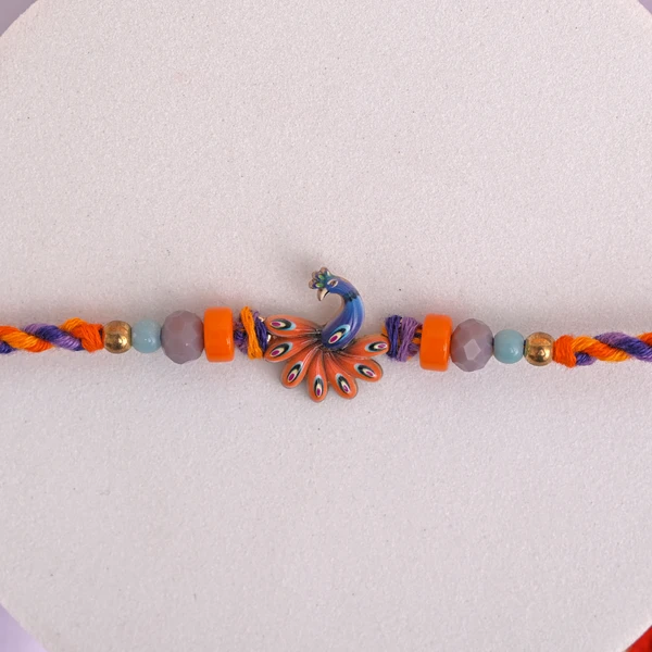 Designer Peacock Motif Rakhi with Premium Finish