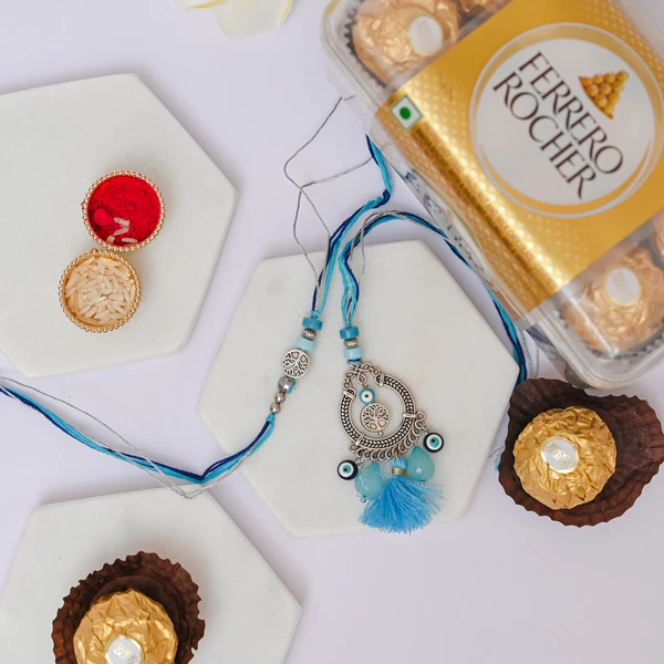 Tree of Life Evil Eye Rakhi with Ferrero Gift Box