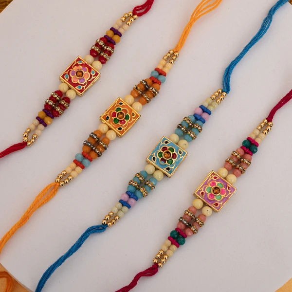 Premium Floral Rakhi with Traditional Sweets