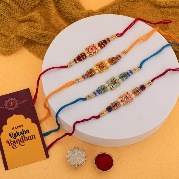 Luxury Floral Rakhi with Chocolate Hamper