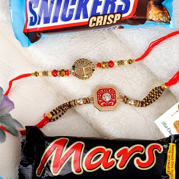 Adorable 2 Rakhi with Chocolates - For Finland