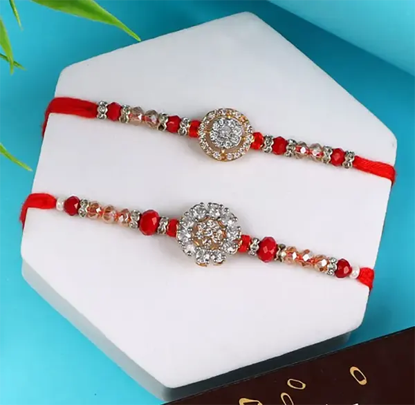 Premium Diamond Rakhi Set with Dark and Milk Chocolate - For Poland