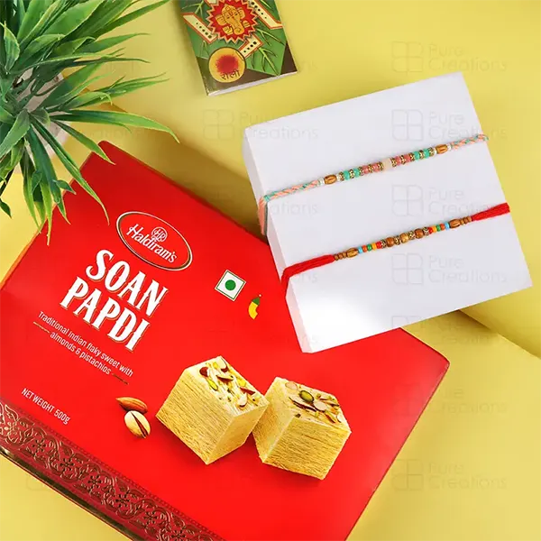 Designer Rakhi Set Sweet Hamper - For Finland