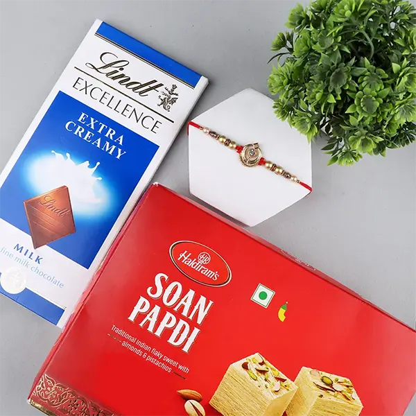 Khanda Rakhi with Soan Papdi and Chocolate Bar 100 GM -  For  Bulgaria