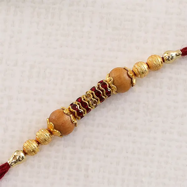 Maroon Beads Fancy Rakhi - For Finland