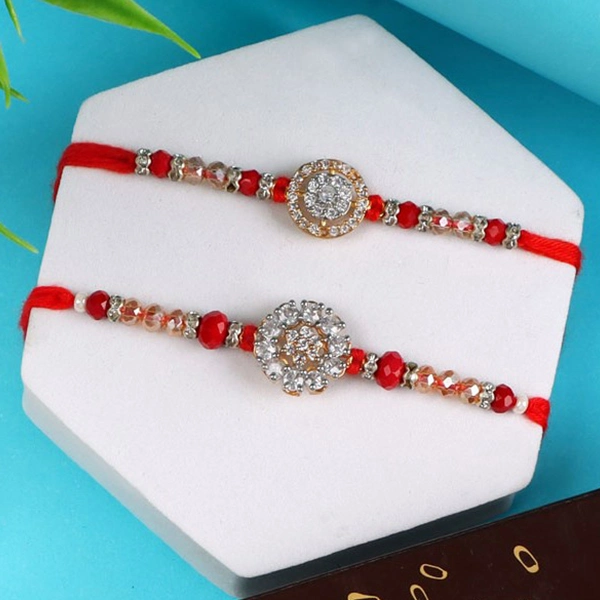 Premium Diamond Rakhi Set with Dark and Milk Chocolate
