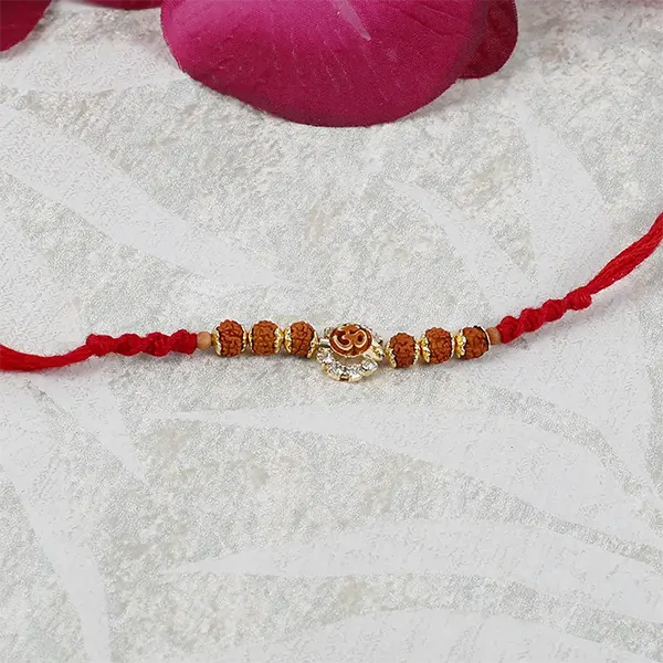 Om Diamond Traditional Rakhi- For Italy