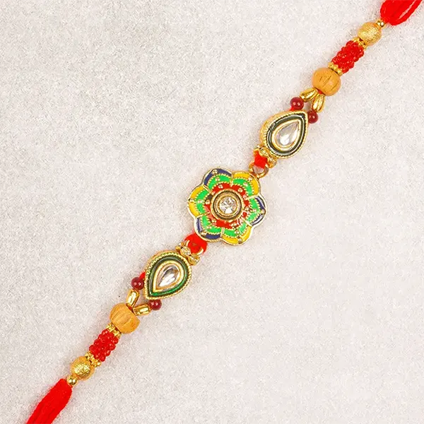 Designer Embellished Multicolour Rakhi - For Finland