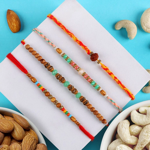 Stunning 4 Rakhis with Dry Fruits