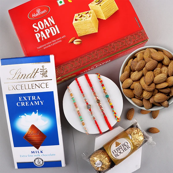 Set of 4 Family Rakhi Hamper For Netherlands