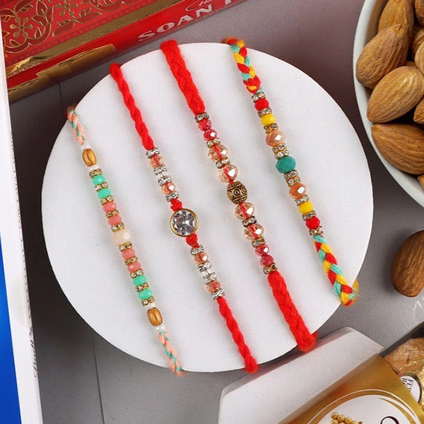 Set of 4 Family Rakhi Hamper For Netherlands