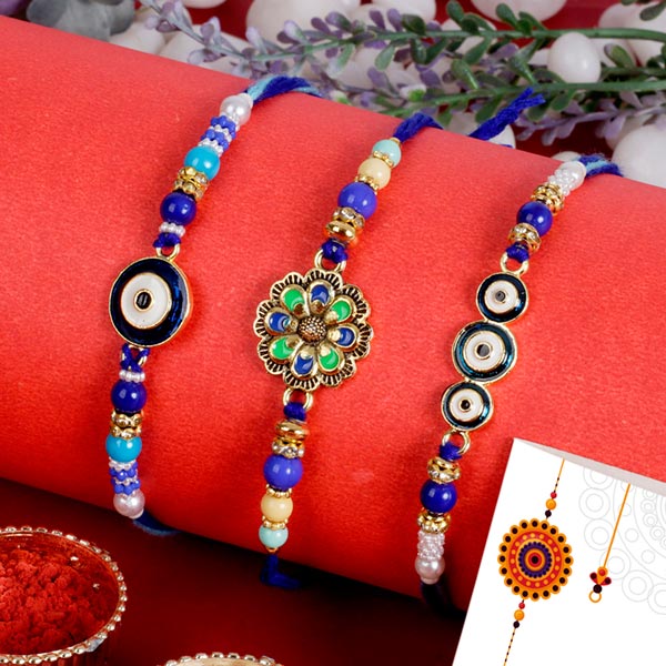 Three Beautiful Rakhi Set to Europe