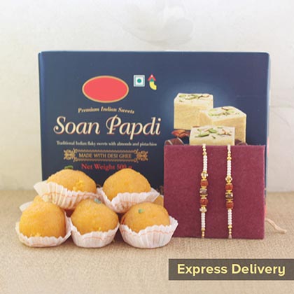 Rakhi with Papdi N Laddu