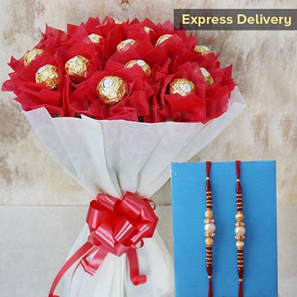 Rakhi with Ferrero Bouquet