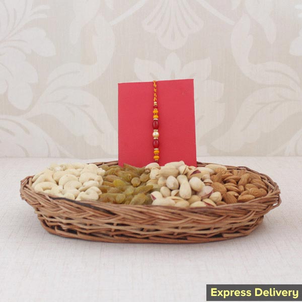 Dry Fruits with Elegant Rakhi