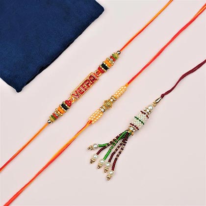 Veera, Lumba and Traditional Rakhi Set