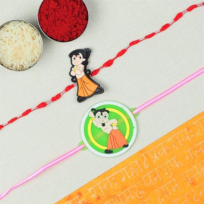 Two Chota Bheem Kids Rakhi Set