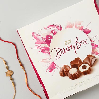 Krishna Rakhi Set with Dairy Box Chocolates