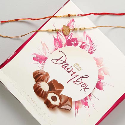Krishna Rakhi Set with Dairy Box Chocolates