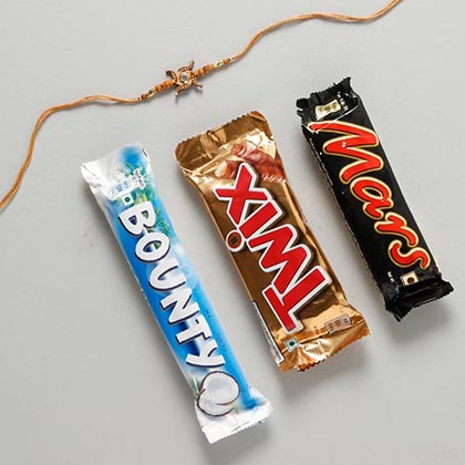 Swastik Rakhi Set with Chocolates
