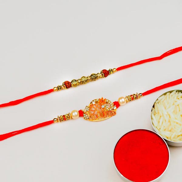 Pair of 2 Rudraksh & Big Brother Rakhi