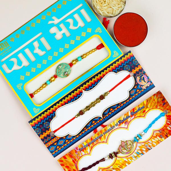 Divine Collection Of 3 Rakhi