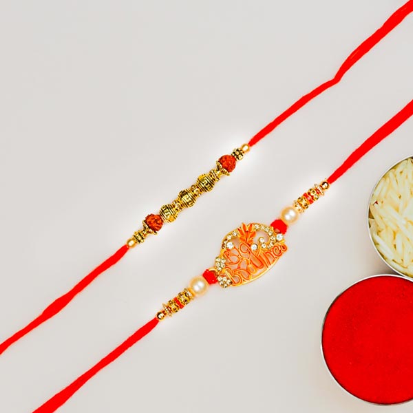 Pair of 2 Rudraksh & Big Brother Rakhi