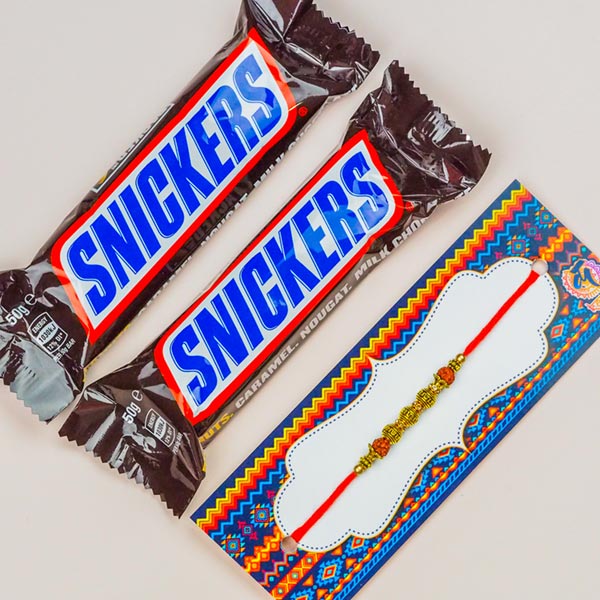 Designer Rudraksh Rakhi And Snickers