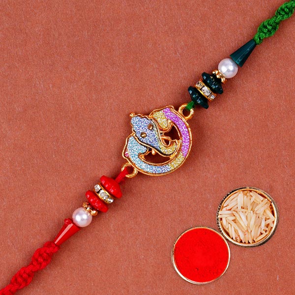 Angelic Pearl Ganesha Rakhi