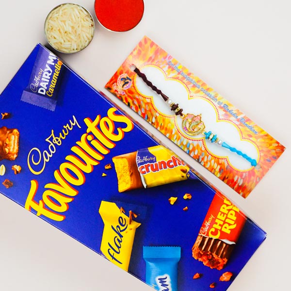 Ganesha Rakhi And Cadbury Favourites