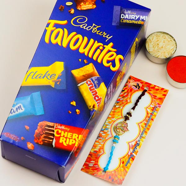 Ganesha Rakhi And Cadbury Favourites