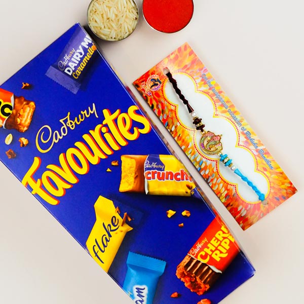 Ganesha Rakhi And Cadbury Favourites