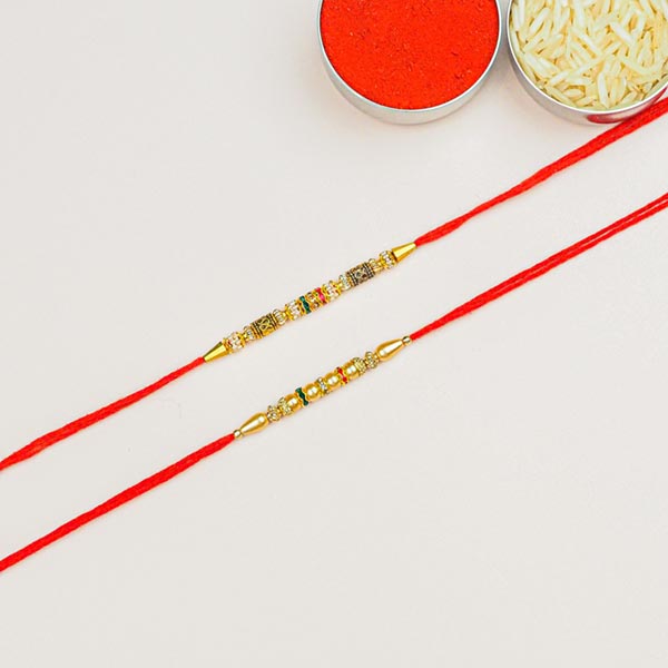 Pair of 2 Beautiful Beads Rakhi