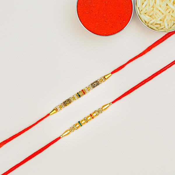 Pair of 2 Beautiful Beads Rakhi