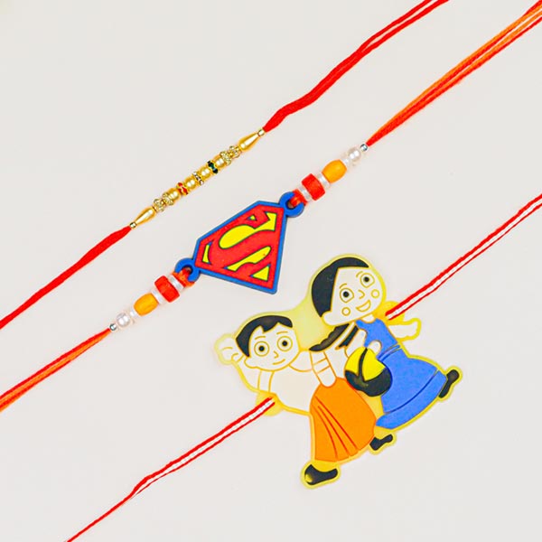 Pearl & Kids Cartoon 3 Rakhi Set