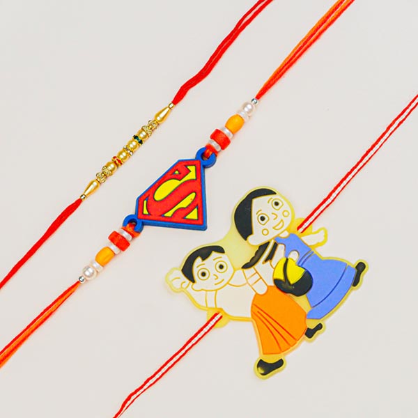 Pearl & Kids Cartoon 3 Rakhi Set