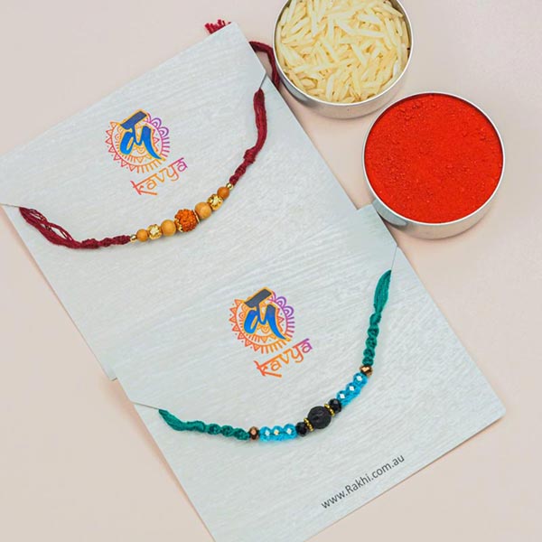 Gemstones & Beads Pair of 2 Rakhis