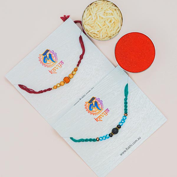 Gemstones & Beads Pair of 2 Rakhis