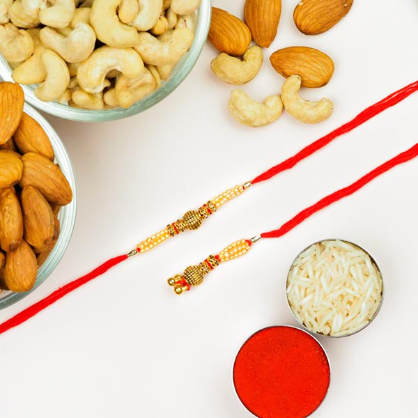 Bhaiya Bhabhi Pair of 2 Rakhis With Dryfruits
