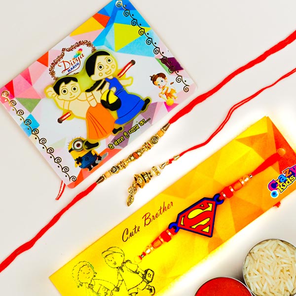 Family 4 Rakhi Combo For Bhaiya Bhabhi & Kids