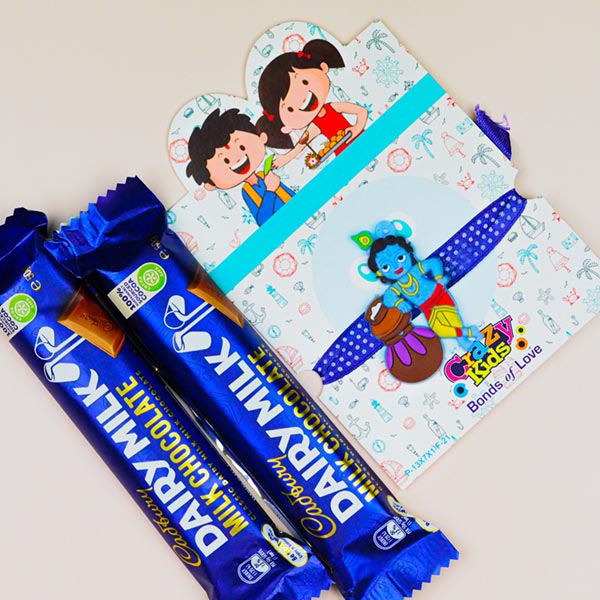 Naughty Krishna Rakhi With Dairy Milk