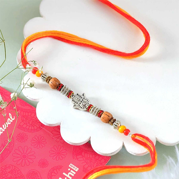 Single Hamsa Rakhi with Lindt Lindor Chocolates