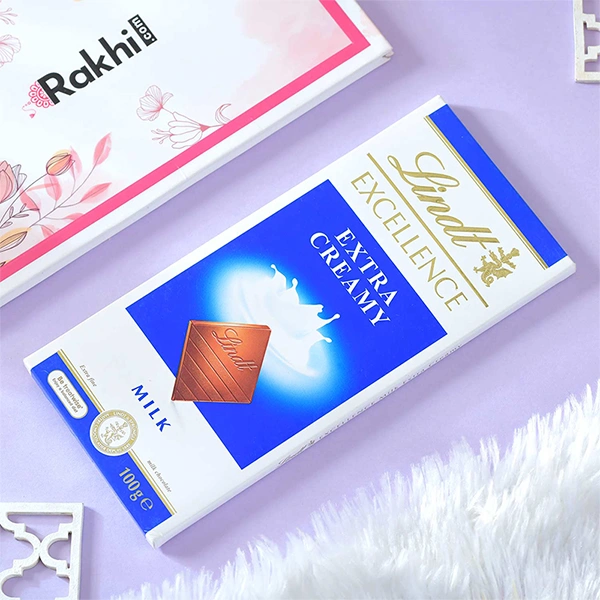Alluring Single Rakhi with Lindt Excellence Chocolate
