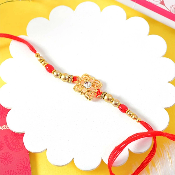 Single Charming Rakhi with Soan Papdi & Cashew