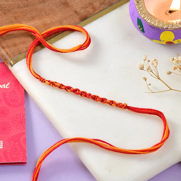 Thread Rakhi with Besan Laddoo & Dryfruits